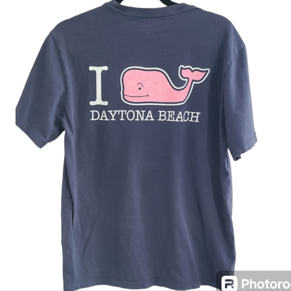 Vineyard vines I love Daytona beach whale 🐋 tee shirt‎ blue men's M